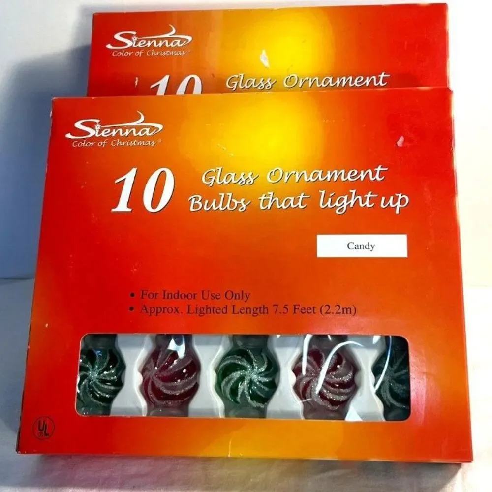Vintage Sienna New Christmas Candy Bulbs 2 sets of 10